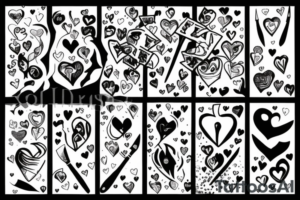 heart with a knife through it tattoo idea