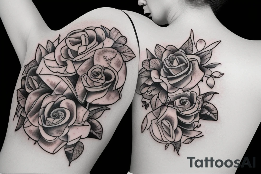 rabbit rose tattoo idea