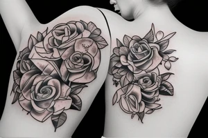 rabbit rose tattoo idea