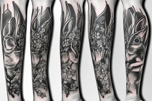 rabbit arm tattoo idea