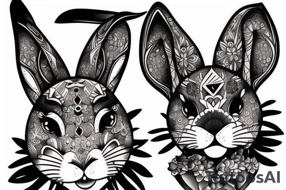 rabbit moon tattoo idea