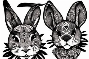 rabbit moon tattoo idea