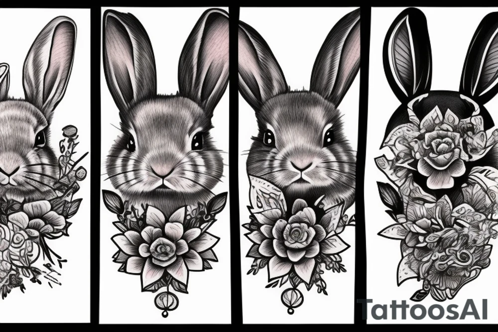 rabbit moon tattoo idea