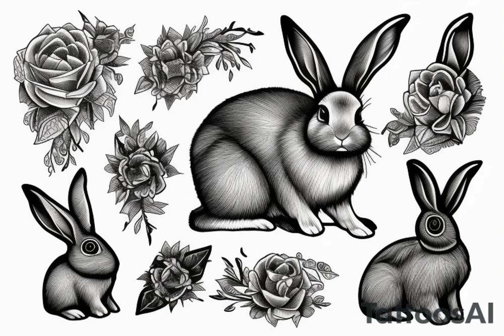 rabbit moon tattoo idea