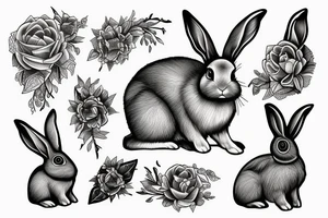 rabbit moon tattoo idea