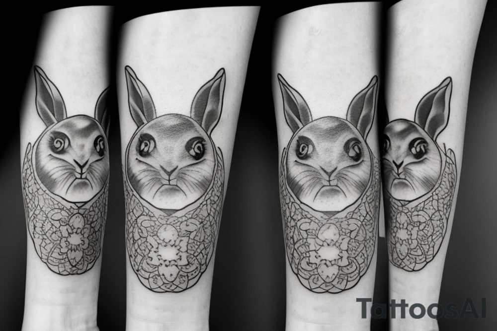 rabbit moon tattoo idea