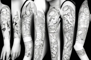 bunny sleeve tattoo idea