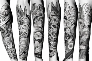 bunny sleeve tattoo idea