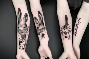 bunny sleeve pattern tattoo idea