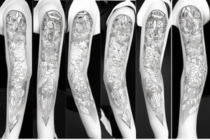 bunny sleeve pattern tattoo idea