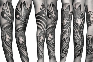 bunny sleeve pattern tattoo idea