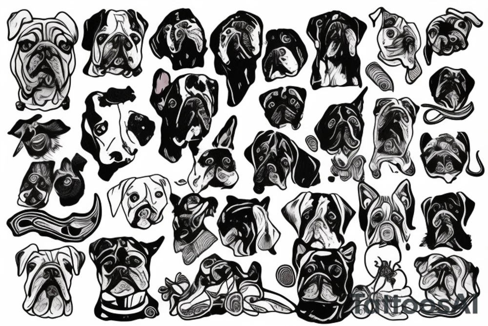 man with dog tattoo idea