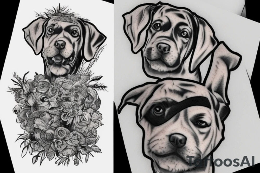 man with dog tattoo idea