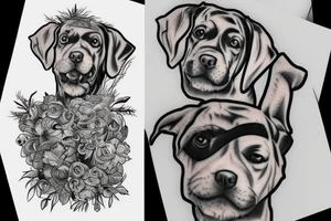 man with dog tattoo idea