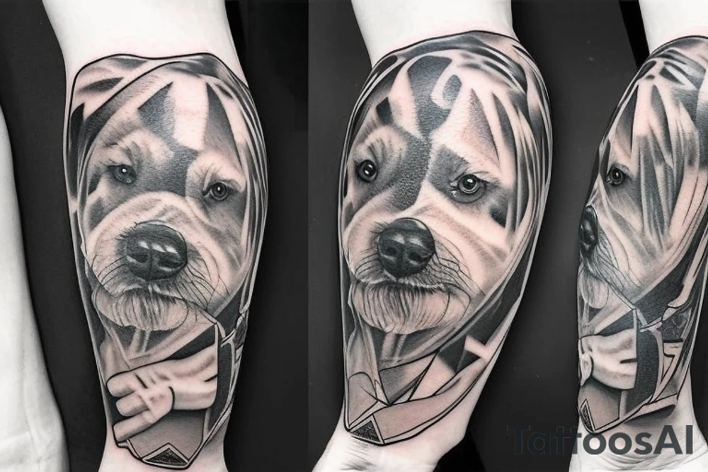 man with dog tattoo idea