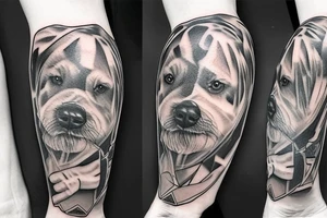 man with dog tattoo idea