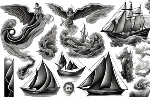 stormy sea tattoo idea
