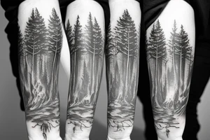 scary forest tattoo idea