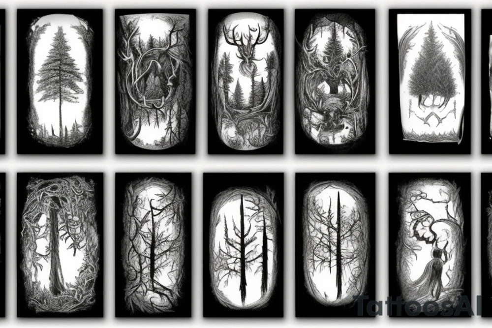 scary forest tattoo idea