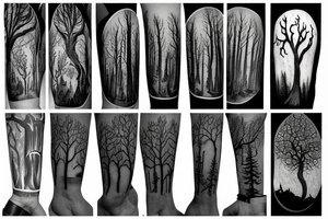 scary forest tattoo idea