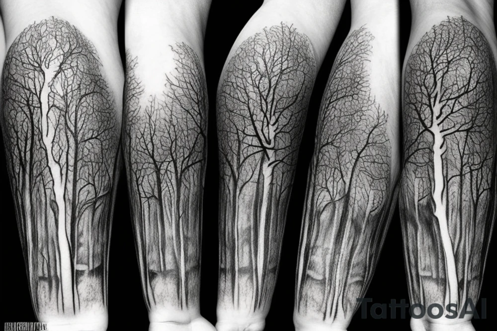 scary forest tattoo idea