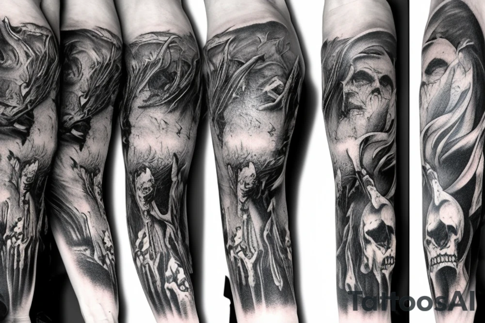 horror sleeve tattoo idea