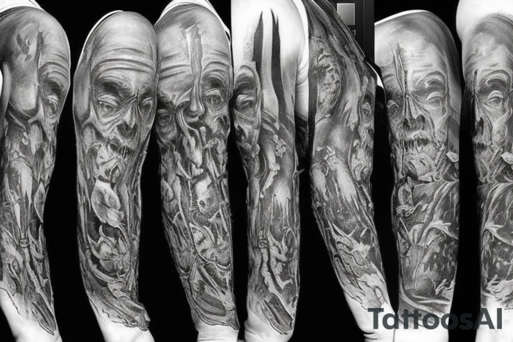 horror sleeve tattoo idea