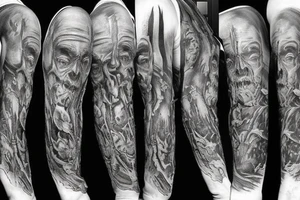 horror sleeve tattoo idea