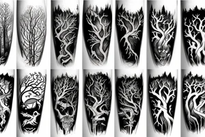 scary forest tattoo idea