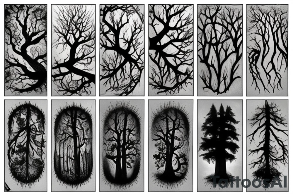 scary forest tattoo idea