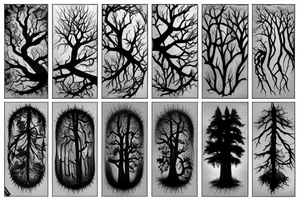 scary forest tattoo idea