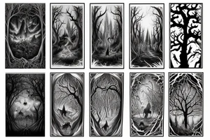 scary forest tattoo idea