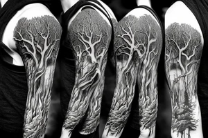 scary forest tattoo idea
