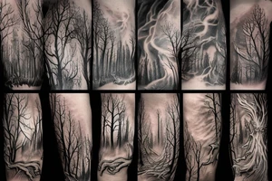 scary forest tattoo idea