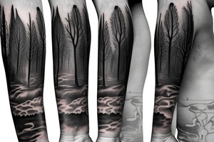 scary forest tattoo idea