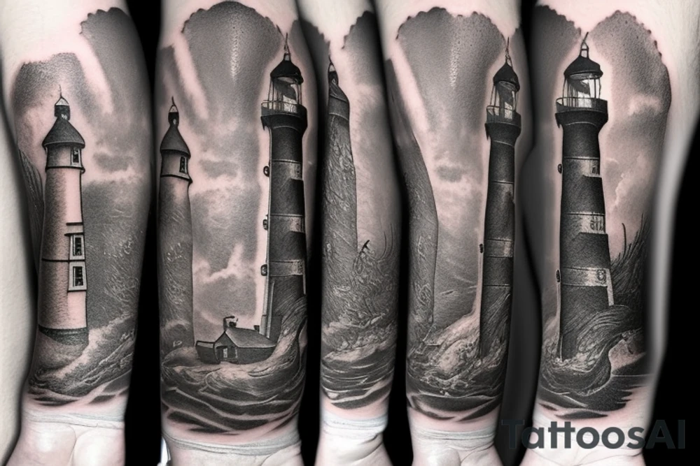 demonic lighthouse tattoo idea