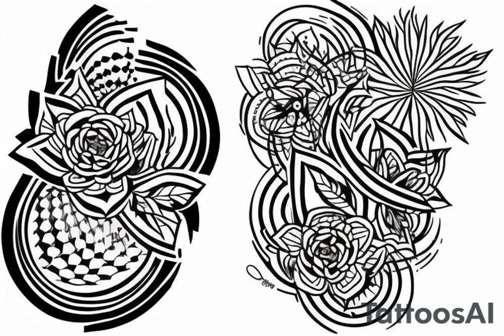 Nature tattoos for calf tattoo idea