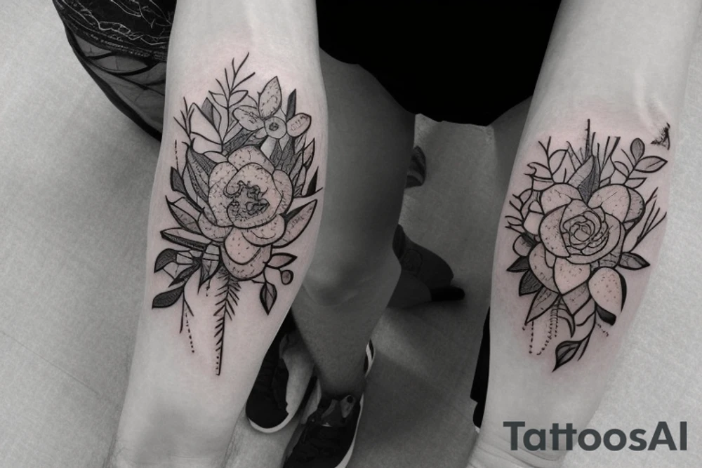 Nature tattoos for calf tattoo idea