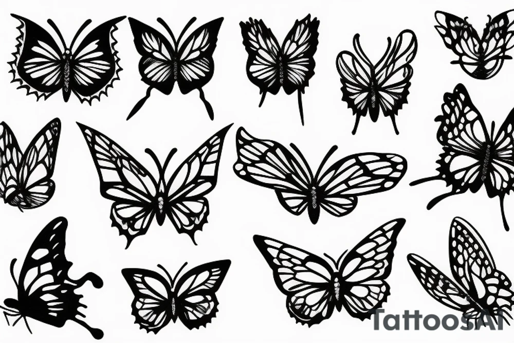 Butterfly with demon eye tattoo idea
