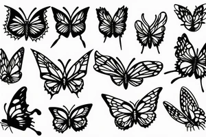 Butterfly with demon eye tattoo idea