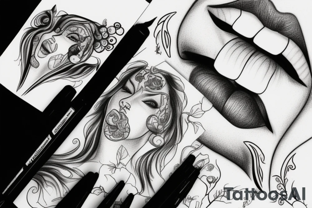 Throat lips tattoo idea