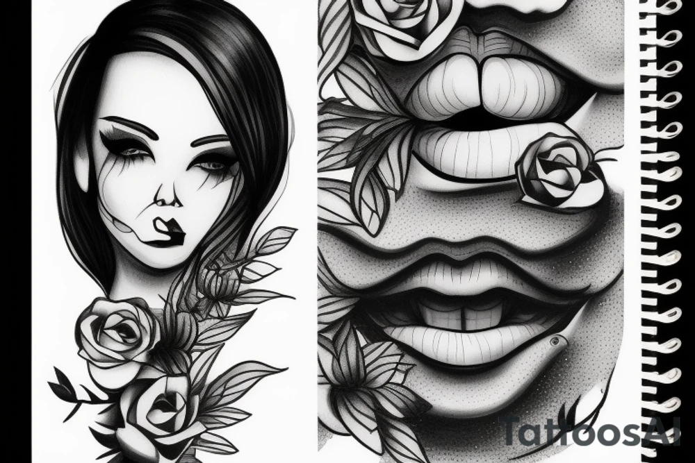 Throat lips tattoo idea