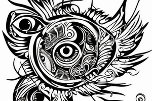 Butterfly with demon eye tattoo idea