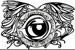 Butterfly with demon eye tattoo idea
