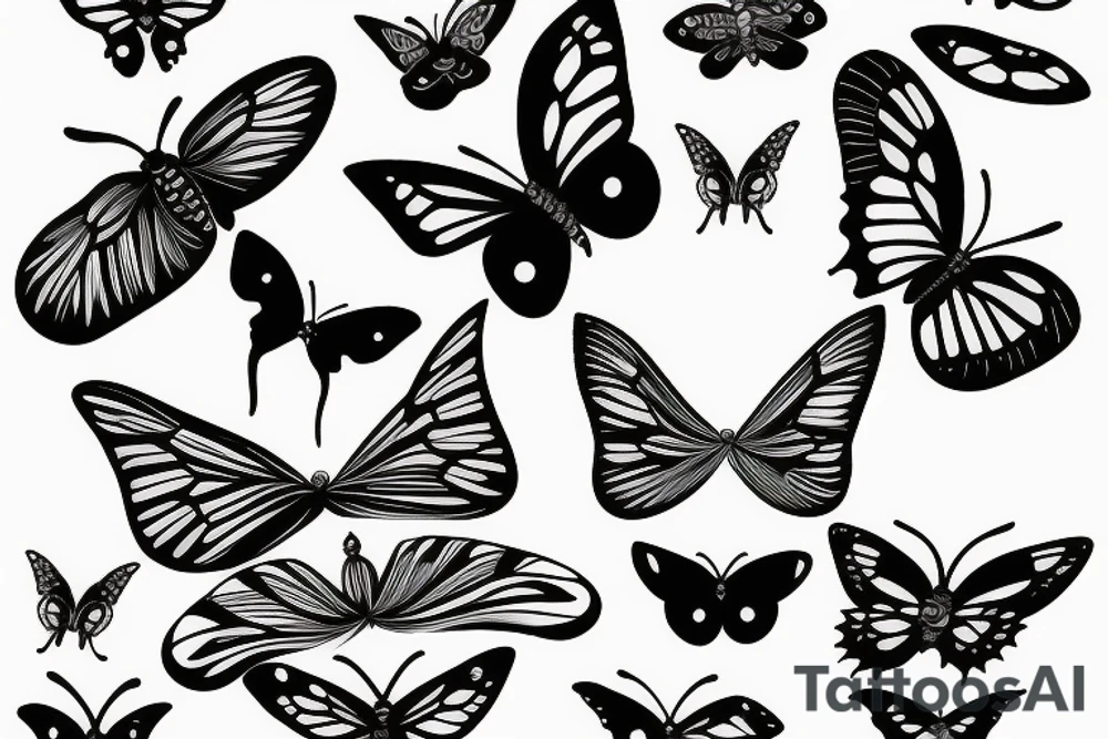 Butterfly with eyes tattoo idea