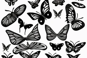 Butterfly with eyes tattoo idea
