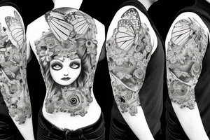 Butterfly with eyes tattoo idea