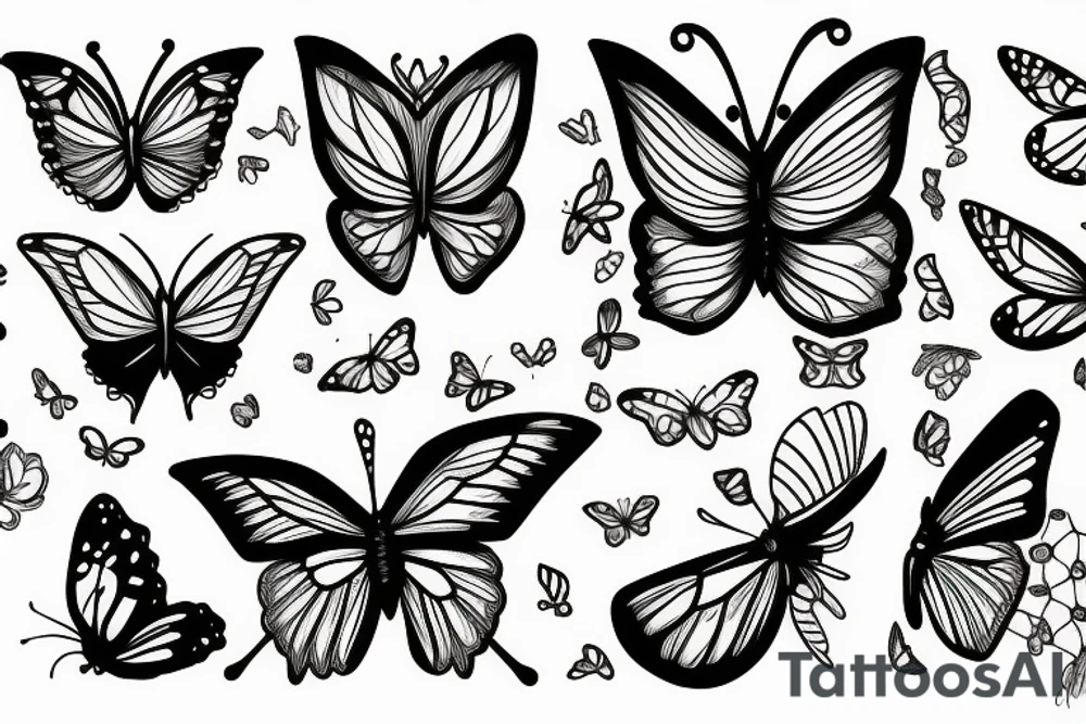Butterfly with eyes tattoo idea