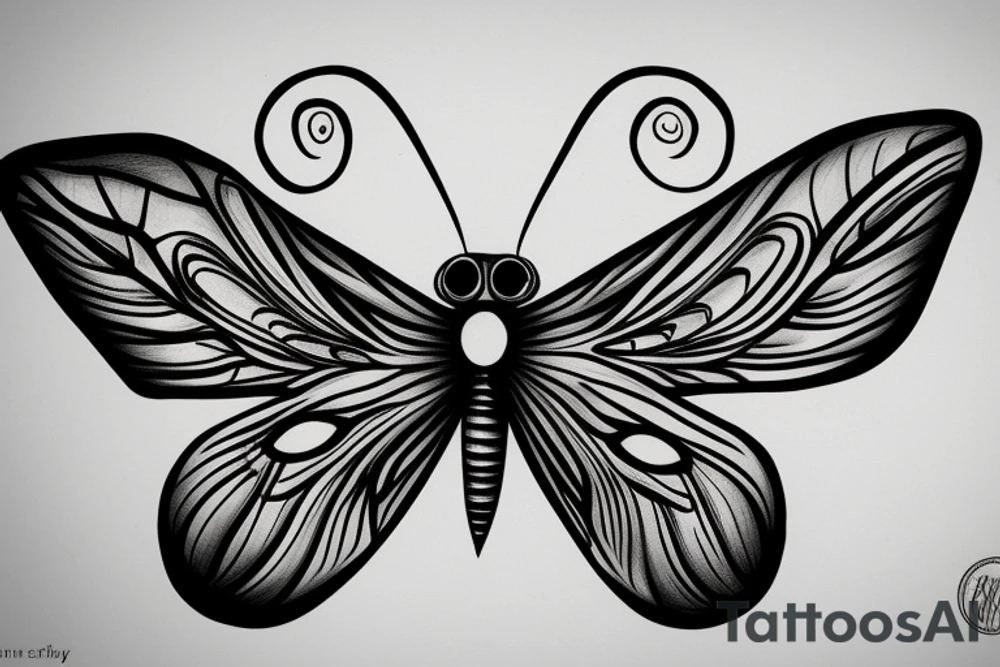 Butterfly with eyes tattoo idea