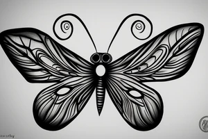 Butterfly with eyes tattoo idea